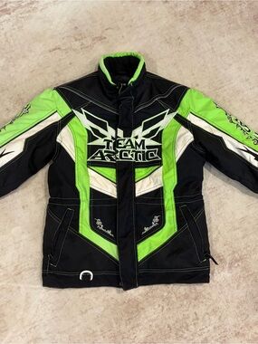 Team Arctic Kids' Black & Neon Green Insulated Jacket